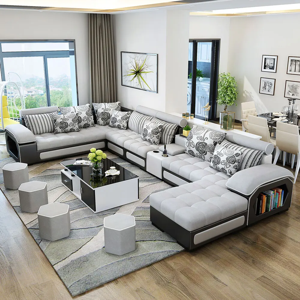 Современный Кожаный Диван, функциональная секционная мебель, диван-кровать,бархатный, 7 местный, розовый диван, комплект мебели, диваны для гостиной